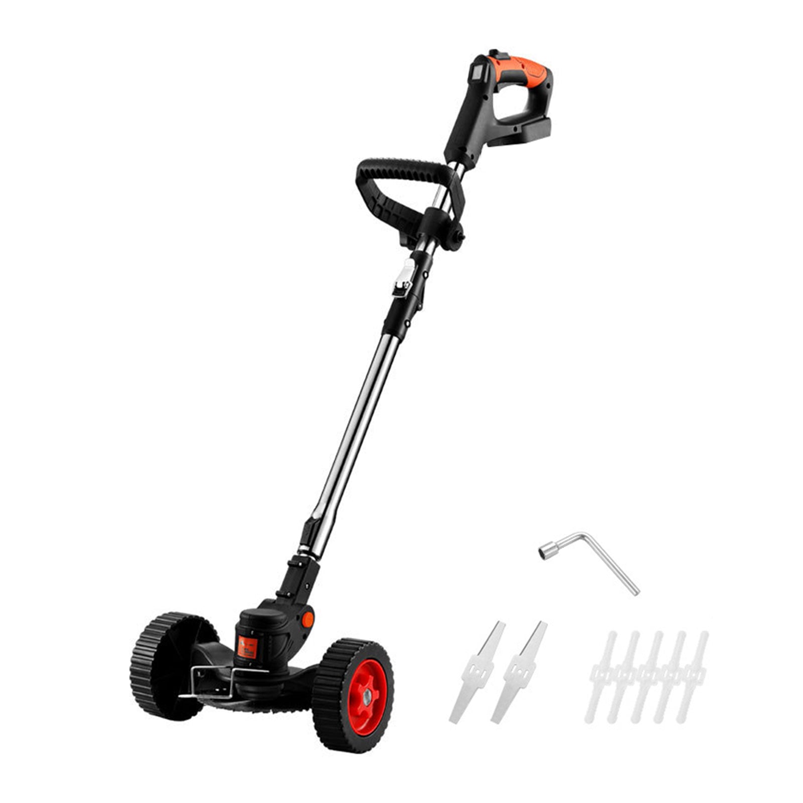 Household LED Digital Display Electric Lawn Mower Portable Cordless Grass Trimmer Home Garden Folding Trimming Pruning Machine Not Included Battery