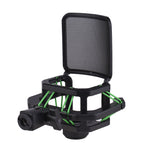 Plastic Microphone Shock Mount Anti-vibration Mic Holder Stand with Metal Pop Filter Universal Screw Adapter for Diameter 23.5mm-24.5mm