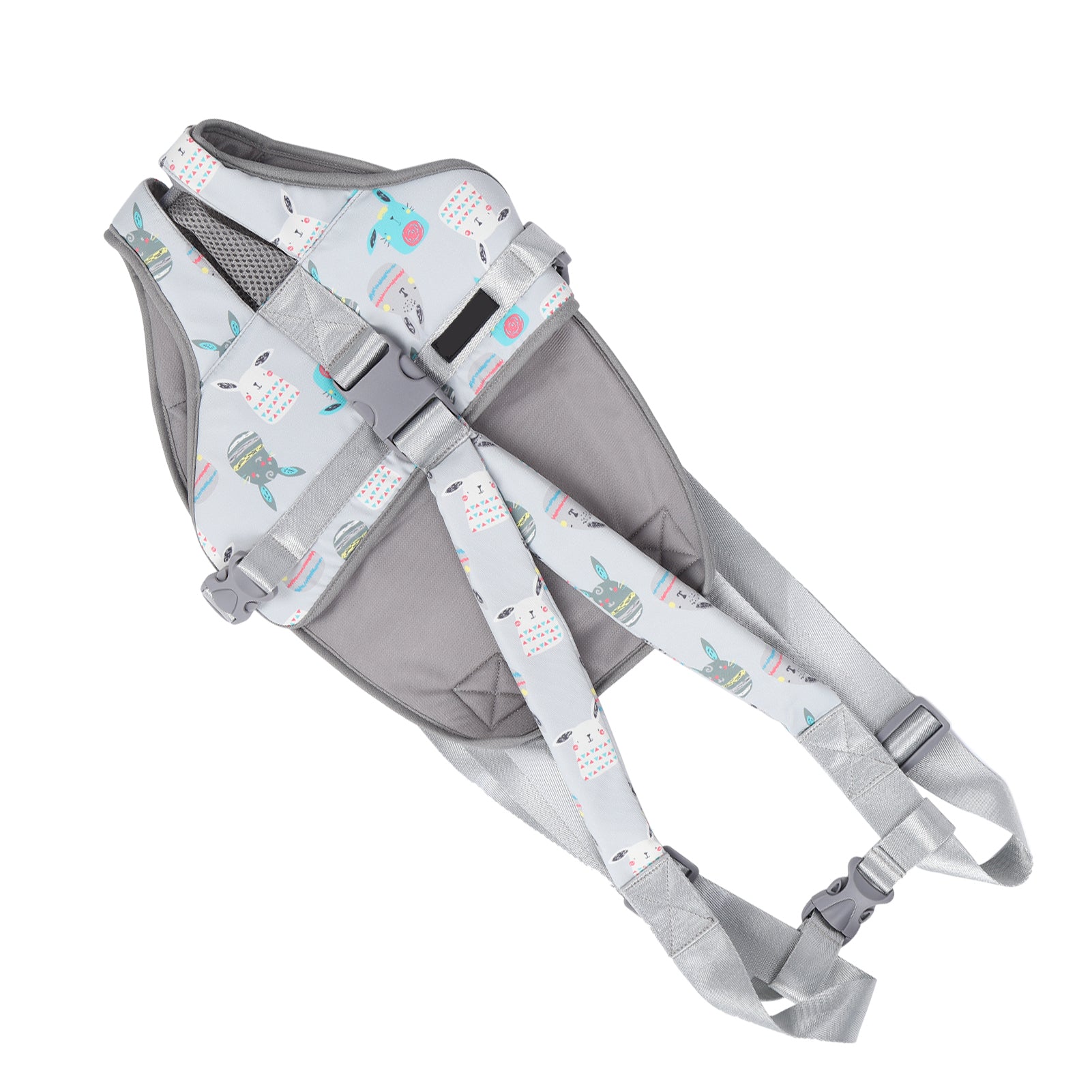 Pet Chest Packpack Cat Dog Outdoor Front Holder Bag Carrier for Traveling Hiking CampingCartoon Gray L