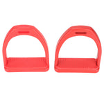 1 Pair Horse Stirrups Rubber Pad Slip Resistance Professional Engineering Plastics Stirrups for Horse Riding Red L