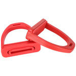 1 Pair Horse Stirrups Rubber Pad Slip Resistance Professional Engineering Plastics Stirrups for Horse Riding Red L