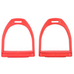 1 Pair Horse Stirrups Rubber Pad Slip Resistance Professional Engineering Plastics Stirrups for Horse Riding Red L