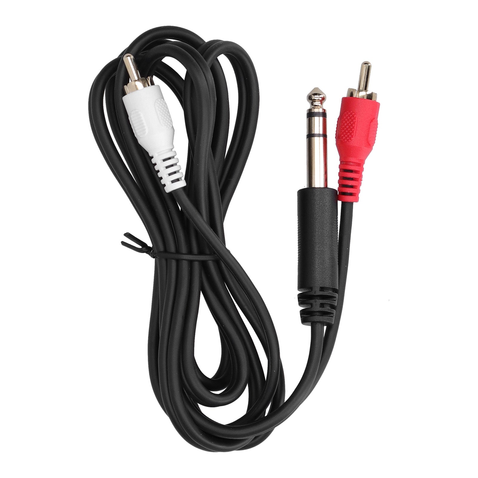 1.5M/4.9ft 6.35mm GoldPlated Plug Male to Dual RCA Male Audio Cable Connector Wire