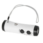 Hand Crank Radio Multifunctional Portable FM AM Weather Radio with LED Flashlight and Wrist Strap for Outdoor