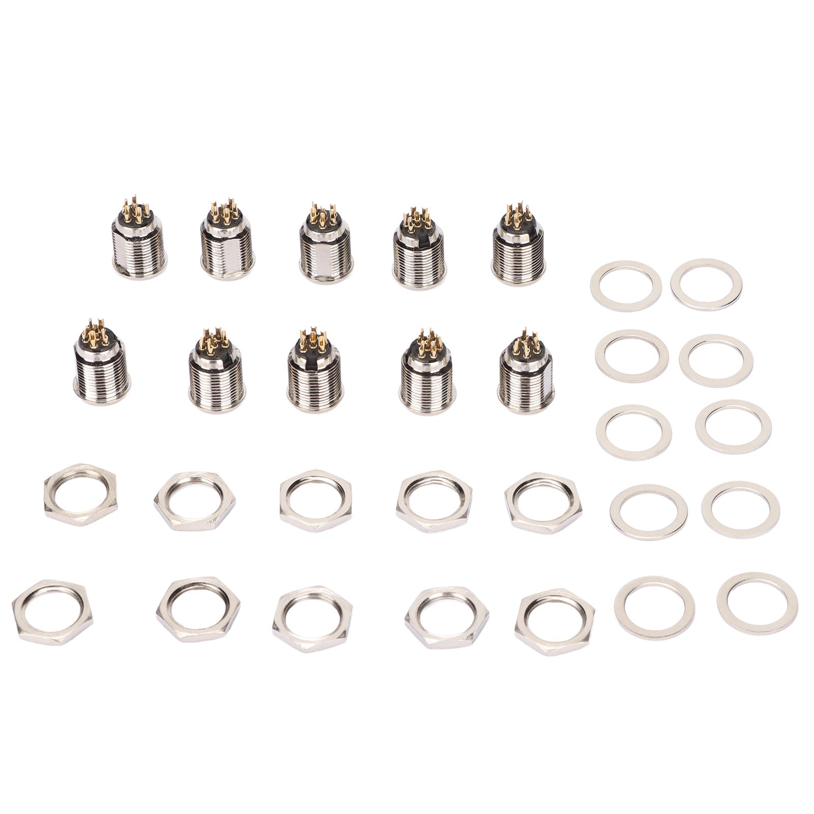 10 Set 6 Pin XLR Male Socket Base Stable Exquisite Easy Connection XLR Male Jack for Chassis Panel XLR Sound Microphone