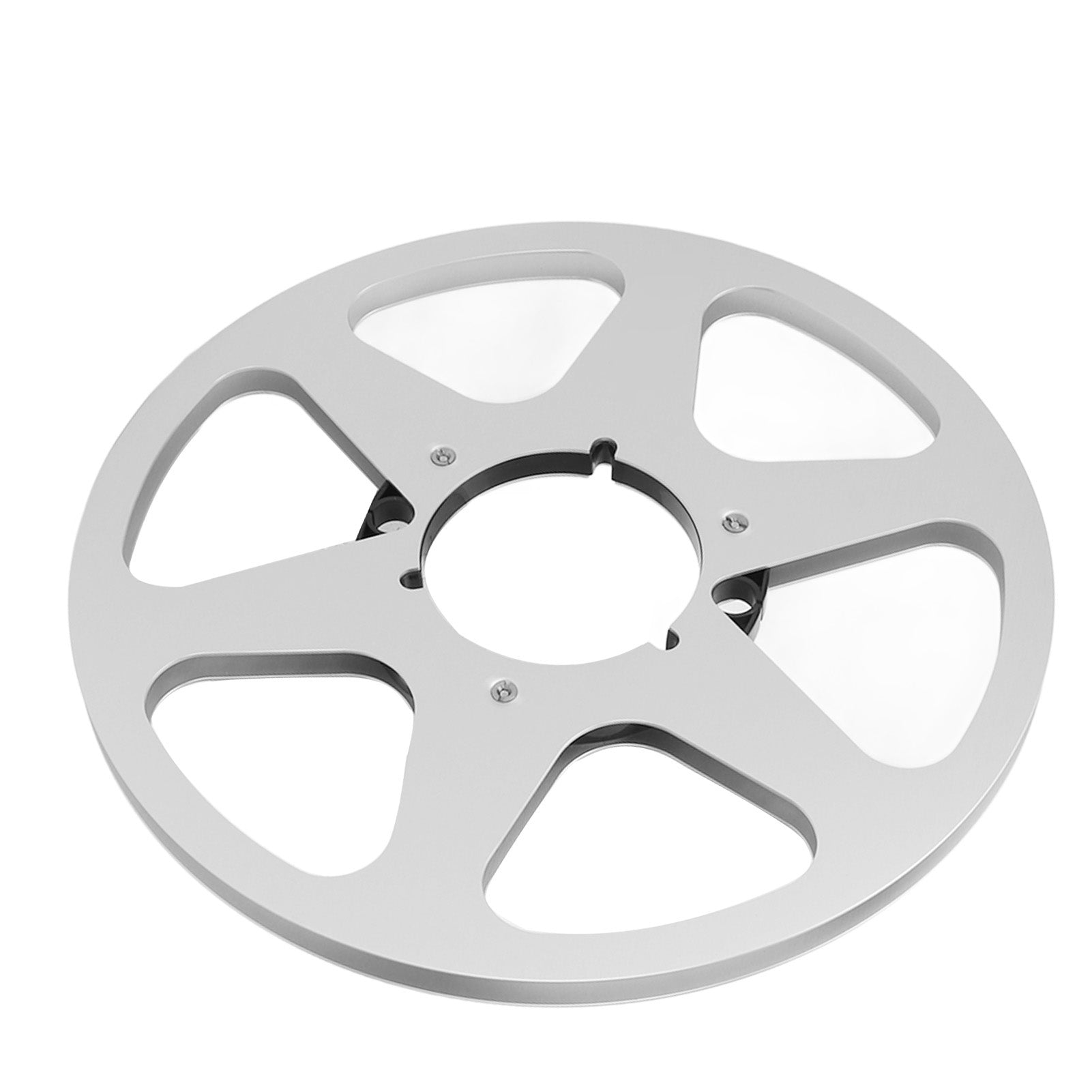 10 Inch Open Reel Takeup Reel 6 Holes Sound Aluminum Takeup Reel Empty Reel for 1/4 Inch Tapes Silver