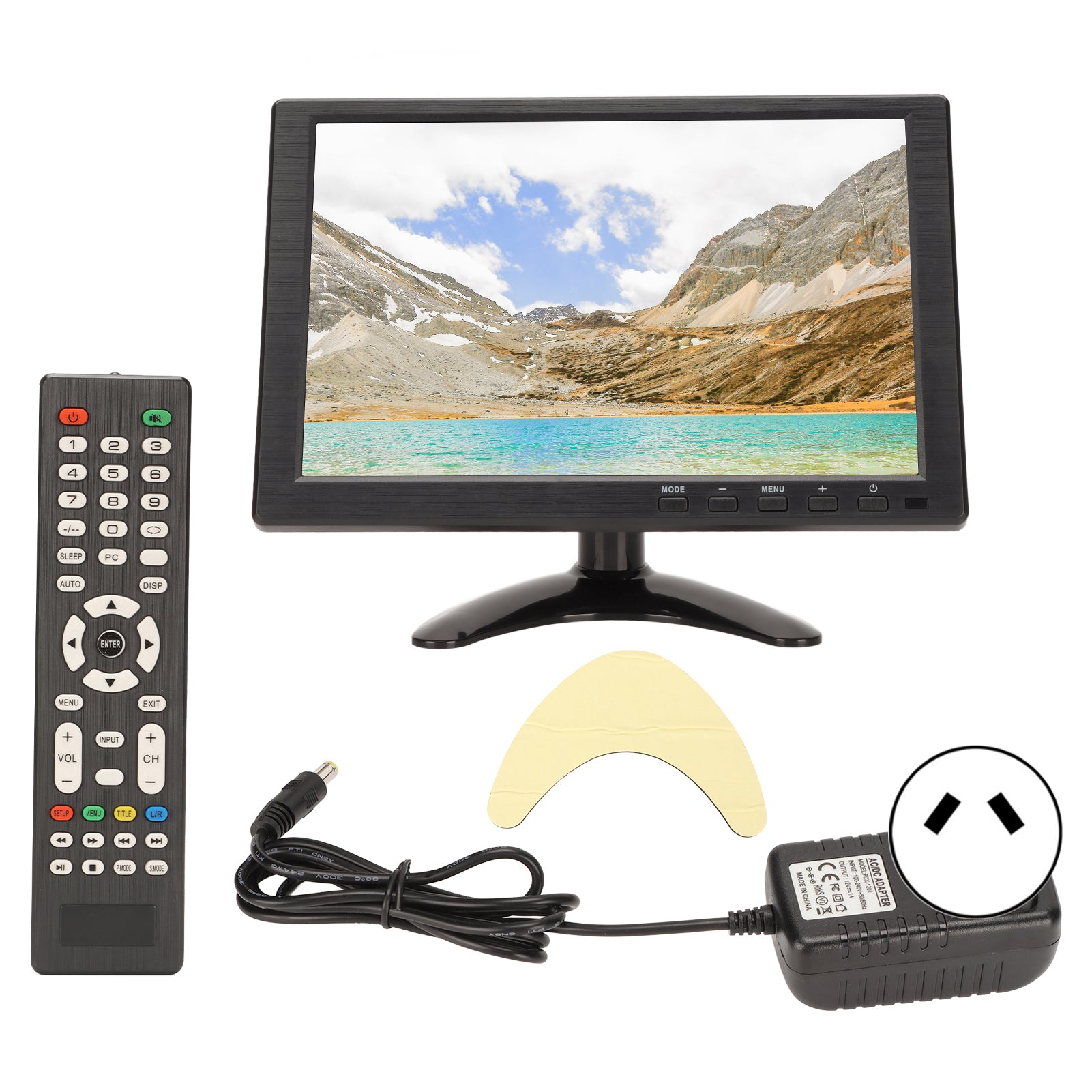 10.1in Security Monitor 1280x800 IPS Built in Dual Speakers Multi Port Input CCTV Monitor for PC Laptop 100‑240V AU Plug