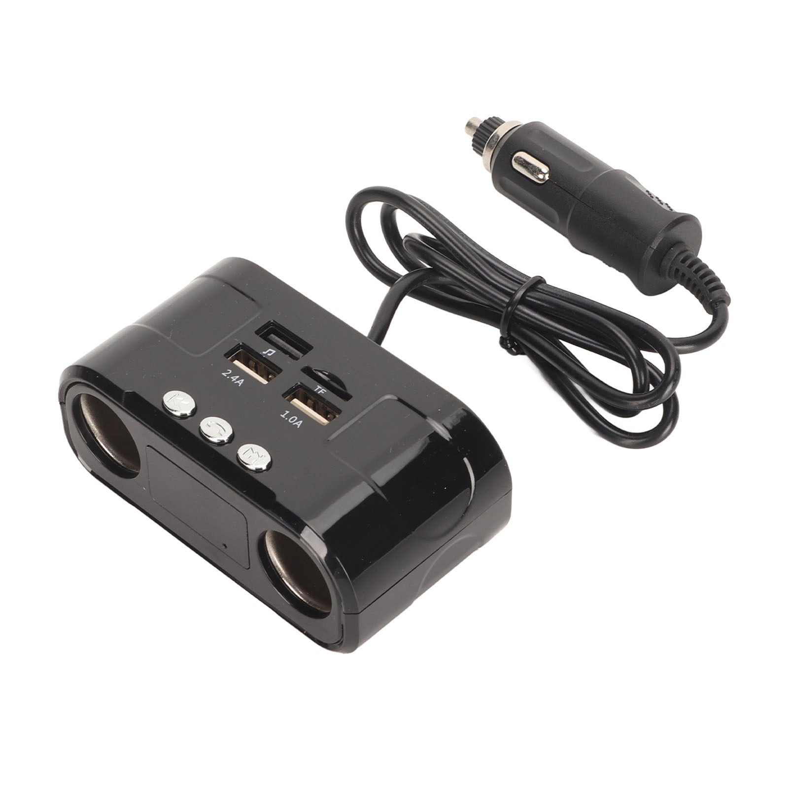 1 for 2 Car Charger Dual USB Universal Support Memory Card Car Bluetooth Cigarette Lighter Adapter for 12‑24V Vehicles