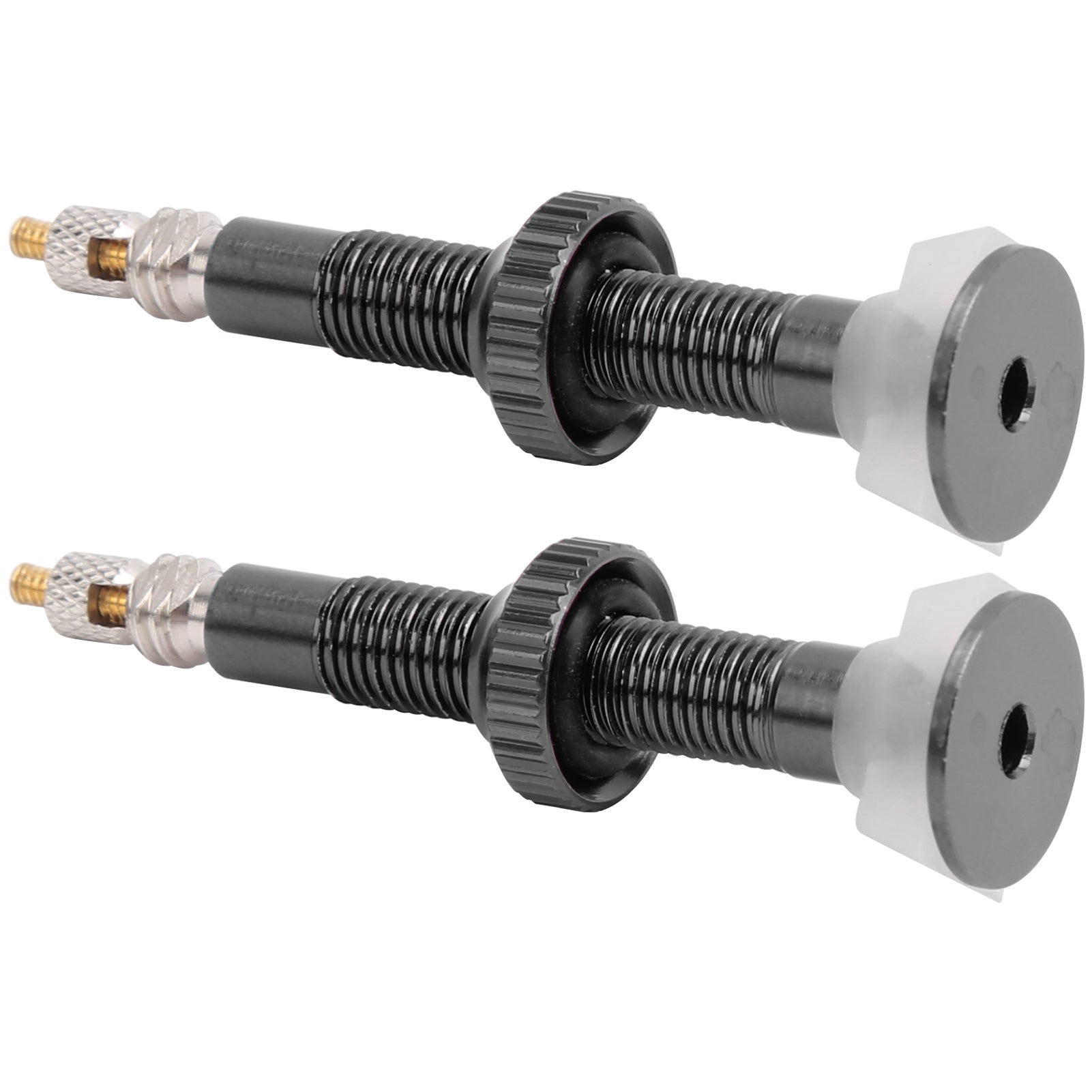 1 Pair 52mm Bike Extended Air Valve Tubeless Presta Valve Core Nozzle for Mountain Bike Noir