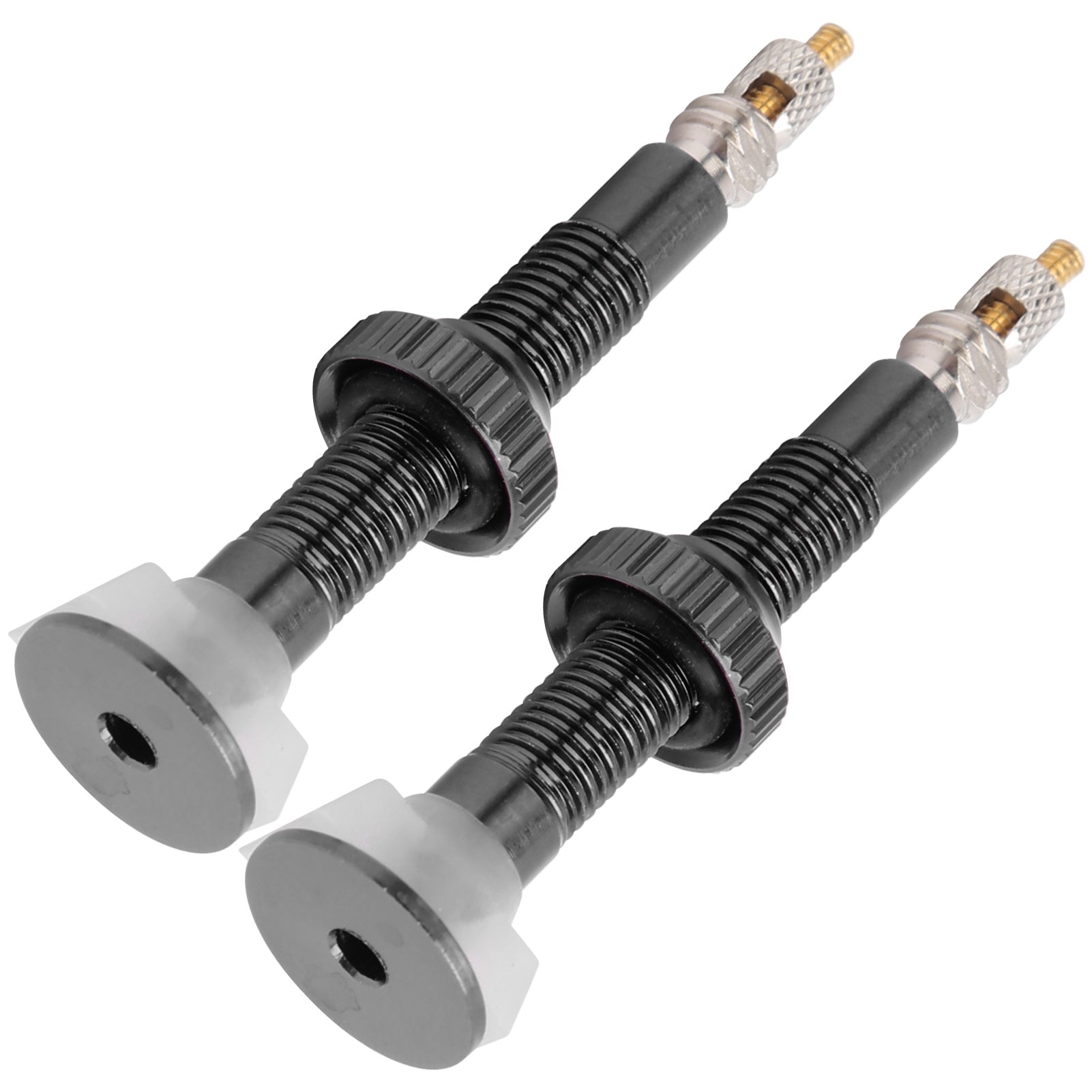1 Pair 52mm Bike Extended Air Valve Tubeless Presta Valve Core Nozzle for Mountain Bike Noir