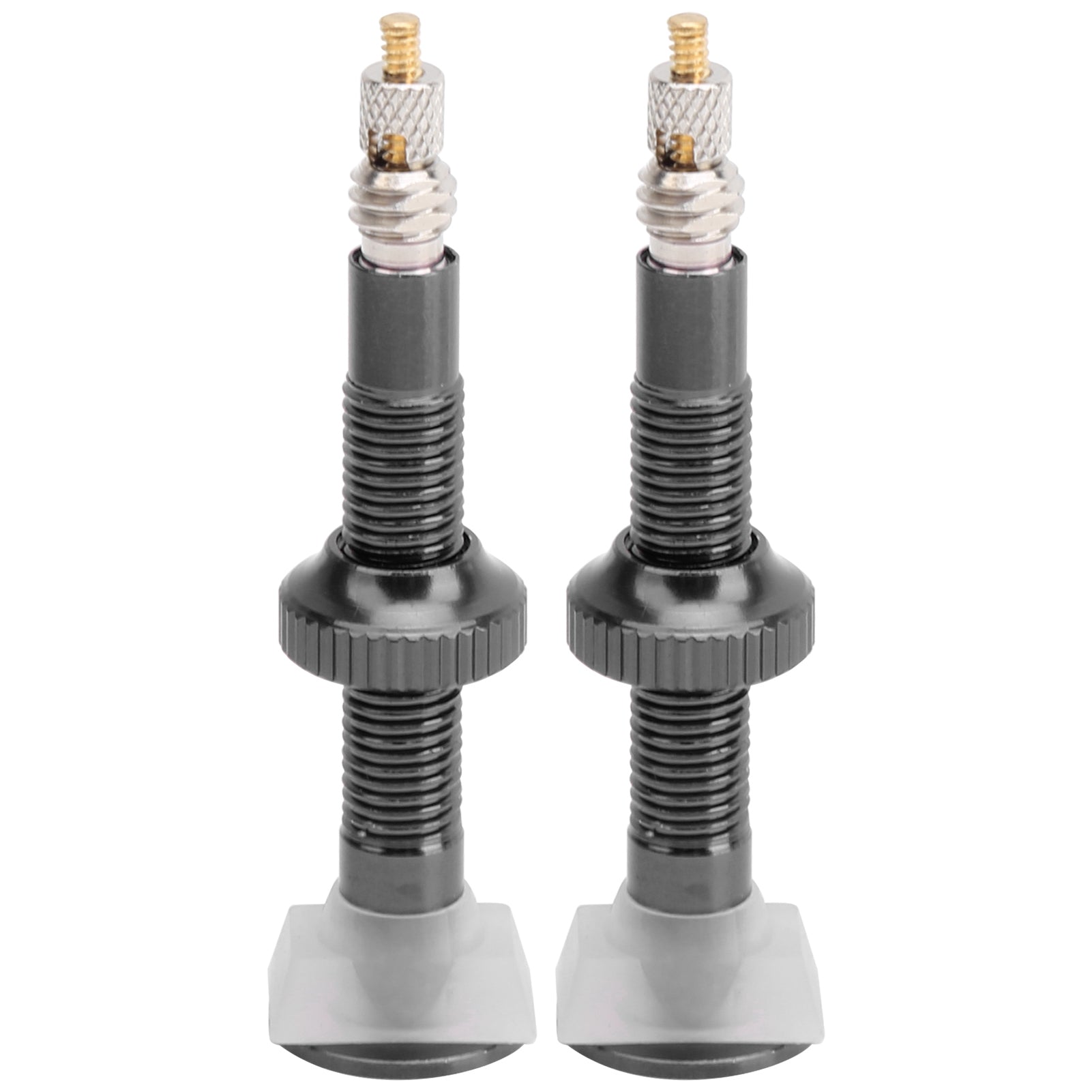 1 Pair 52mm Bike Extended Air Valve Tubeless Presta Valve Core Nozzle for Mountain Bike Noir