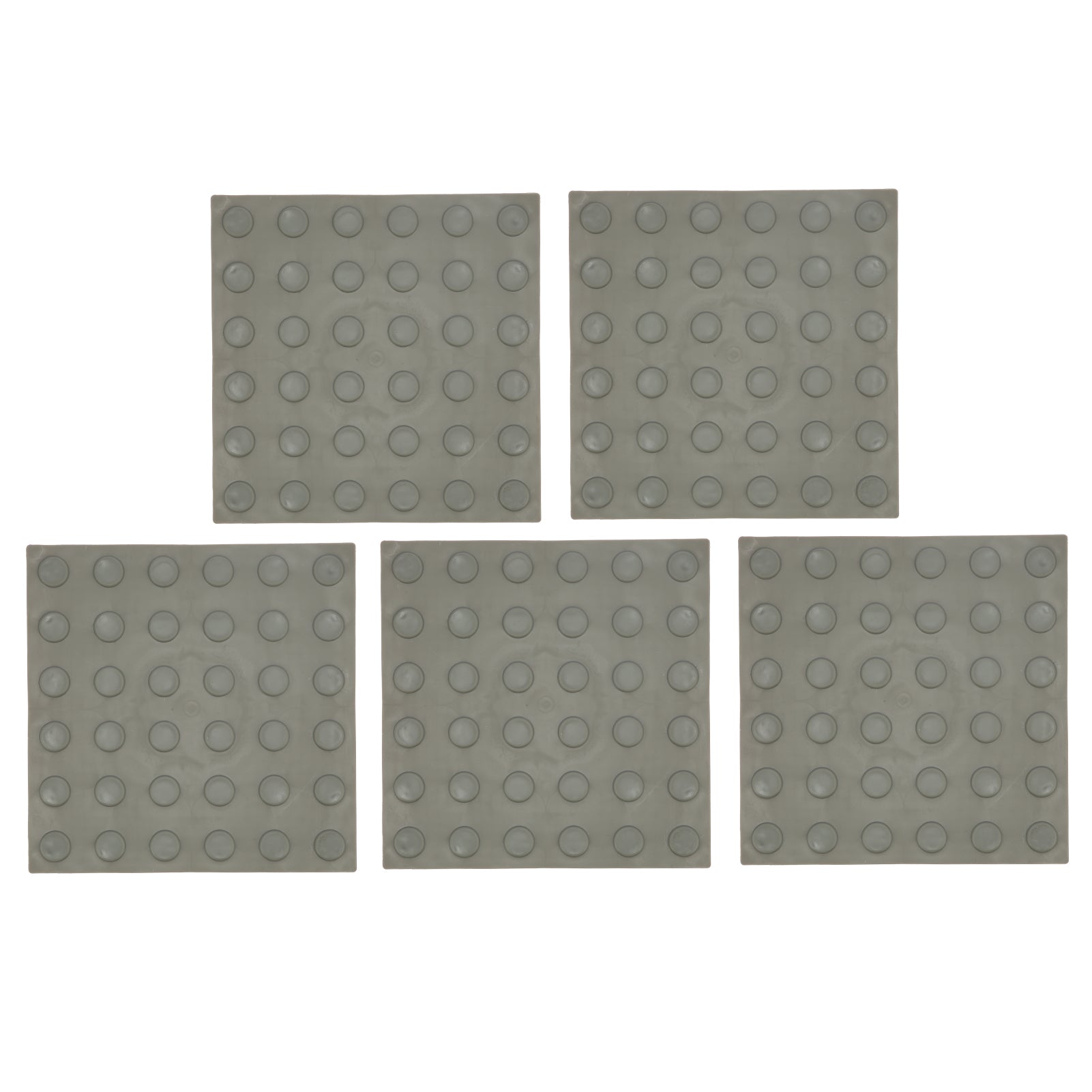 5PCS Rubber Road Brick Board Non Slip Flooring Warning Tactile Paving Blind Sidewalk Tile(Dot Gray)
