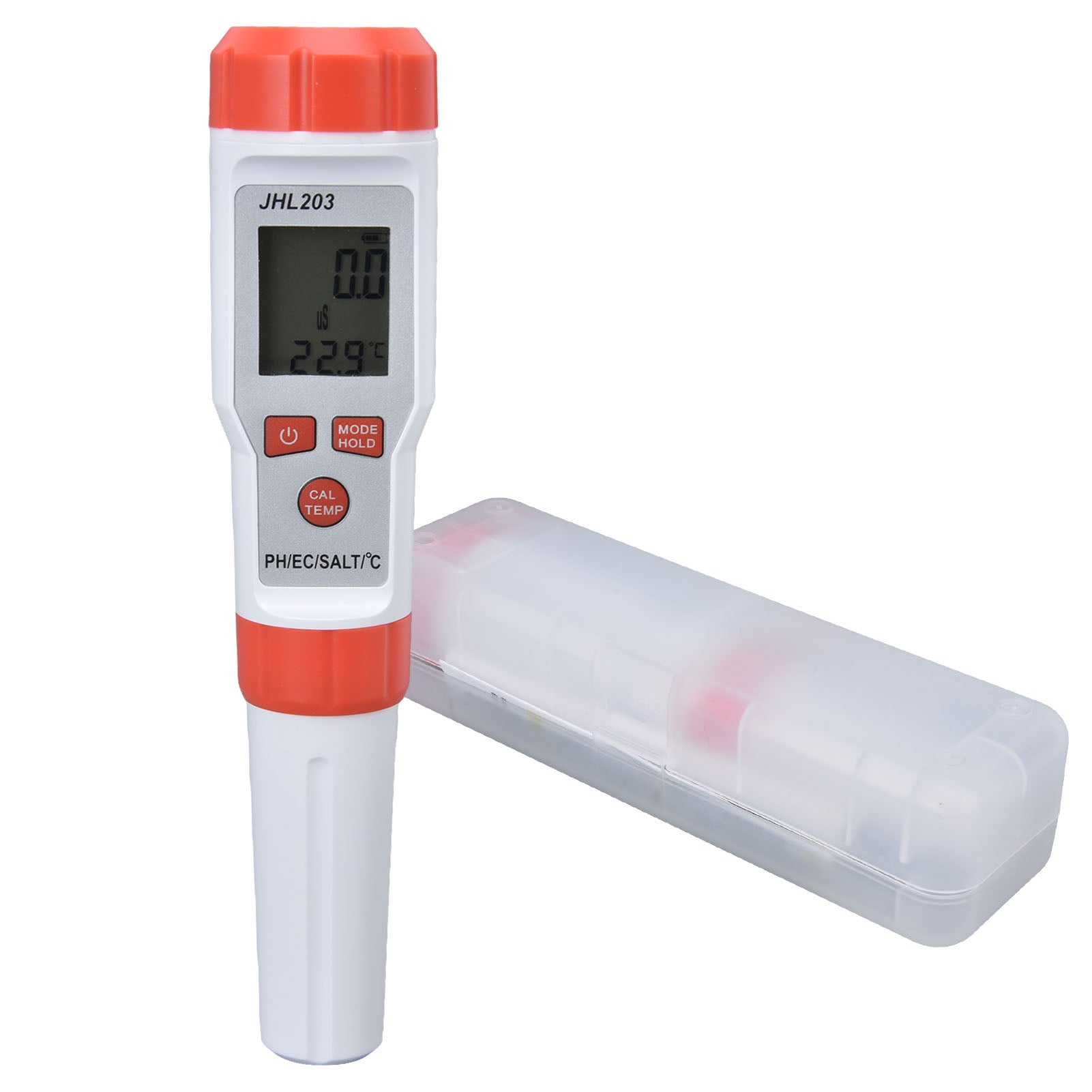 PH Tester 4 in 1 Portable Automatic Recognition Temperature Compensation Accurate Widely Used EC Meter for PH EC SALT