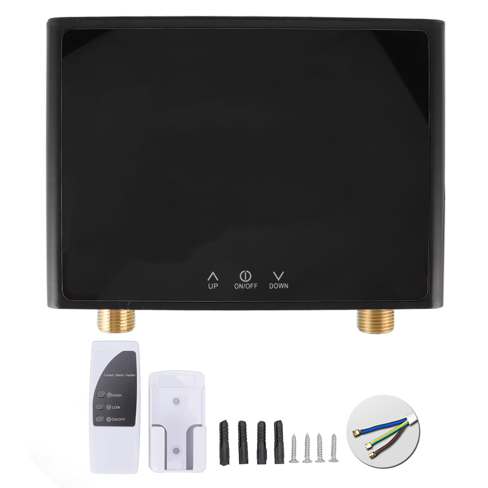 IPX4 Waterproof Tankless Instantaneous Water Heater with Remote Control Touch Panel for Kitchen Bathroom 220V 5500W