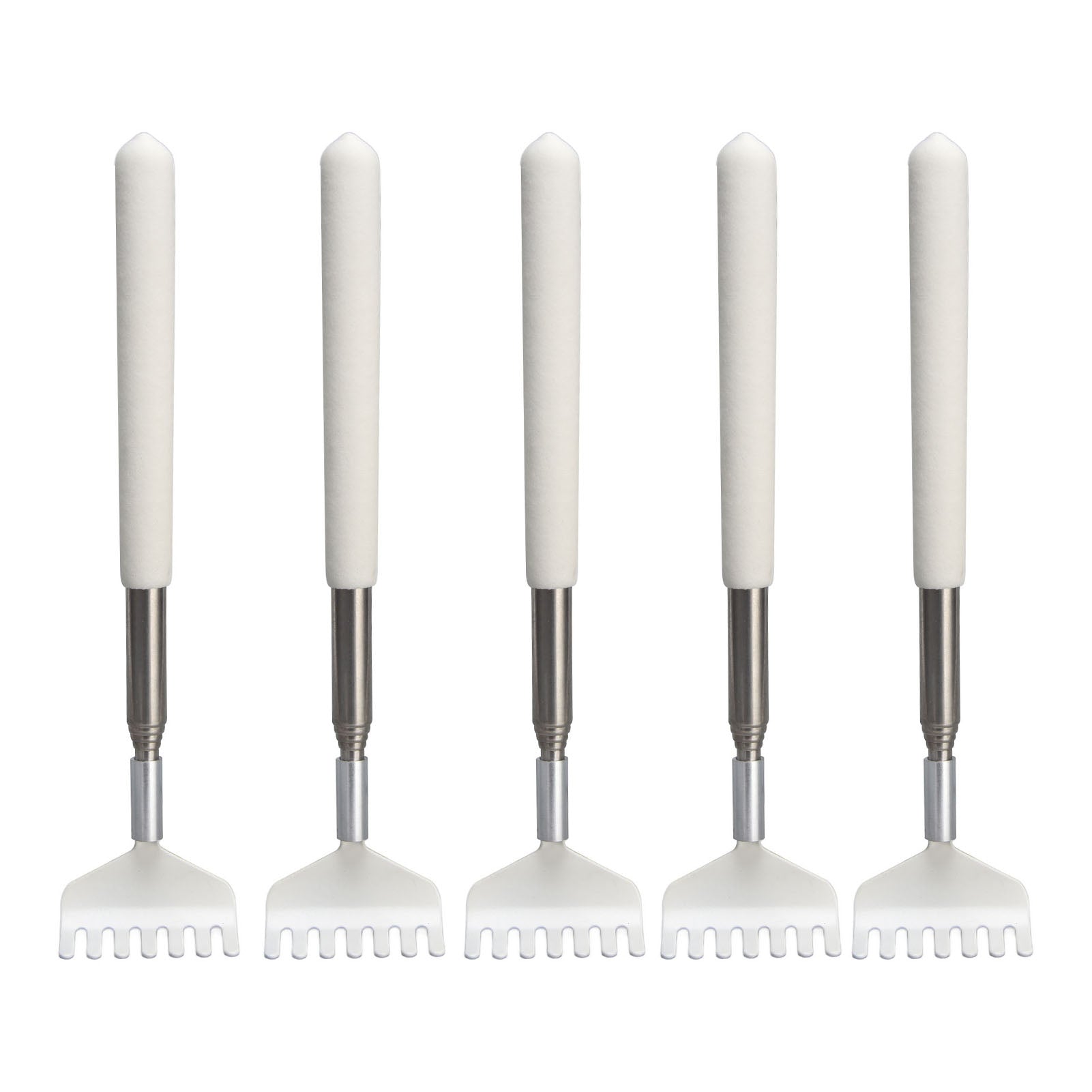 5pcs Extendable Back Scratcher Portable Telescopic Metal Back Scratchers Massager Scraper for Health Care Relaxation