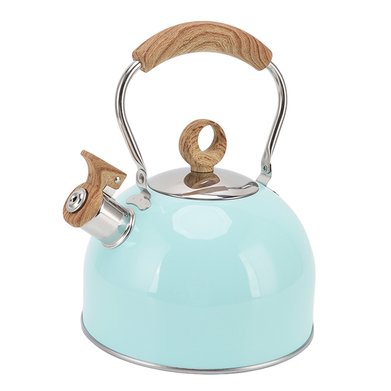 2.5L Whistling Tea Kettle with Handle Stainless Steel Portable Stovetop Teapot for Household Use