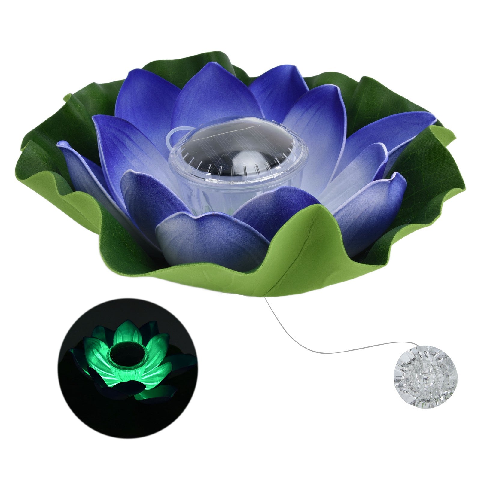 Solar Lotus Light Waterproof LED Powered Floating Lotus Light for Outdoor Garden Decoration