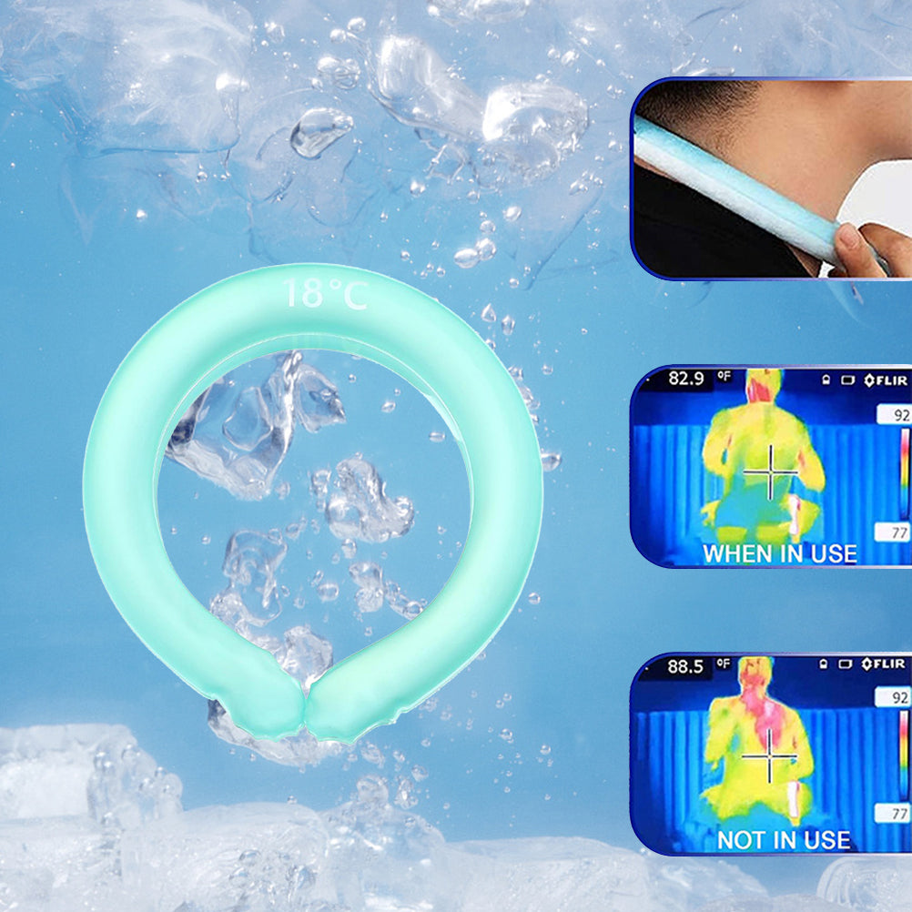Neck Cooling Tube Summer Wearable Cooling Neck Wraps Hands Free Cold Gel Reusable Neck Cooler