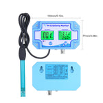 3-in-1 PH/Salinity/TEMP Water Quality Monitor Multi-functional pH & Salinity Monitor Temperature Meter Dual LCD Display with Green Backlight