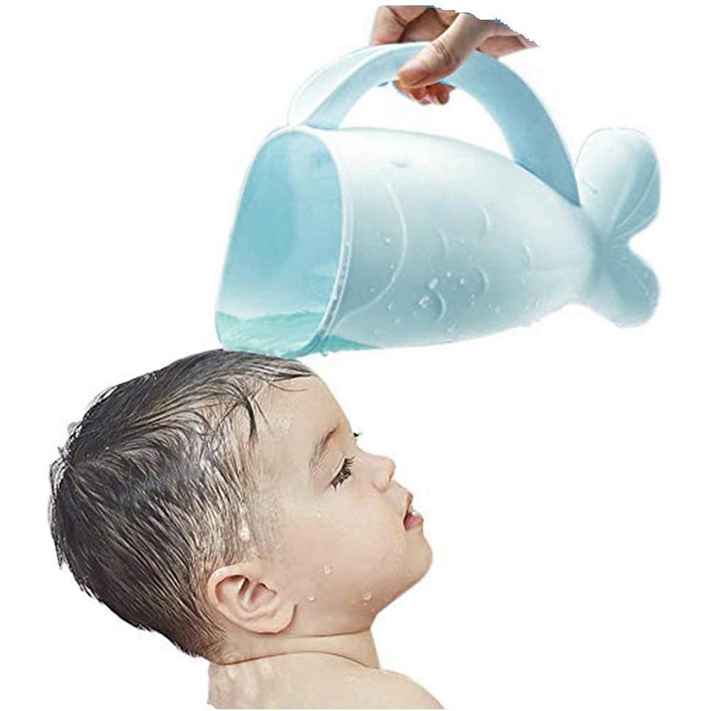 Baby Shampoo Rinse Cup Whale Shape Bath Rinser Pail for Kids Washing Hair Washing Out Shampoo