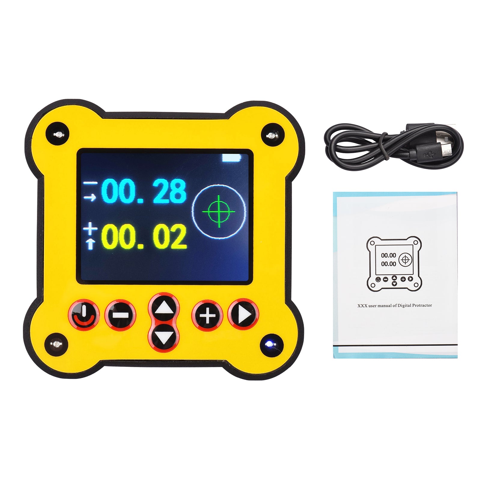 Dual Axis Digital Protractor Inclinometer Magnetic 0.02° Accuracy Angle Finder Level Box with Output Control Interface Electrical Levelling Instrument for Woodworking Machinery Construction