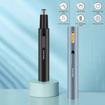 Electric Nose Hair Trimmer Aluminum Tube Body Arched Cutter Head USB Rechargeable with Sideburn Trimmer
