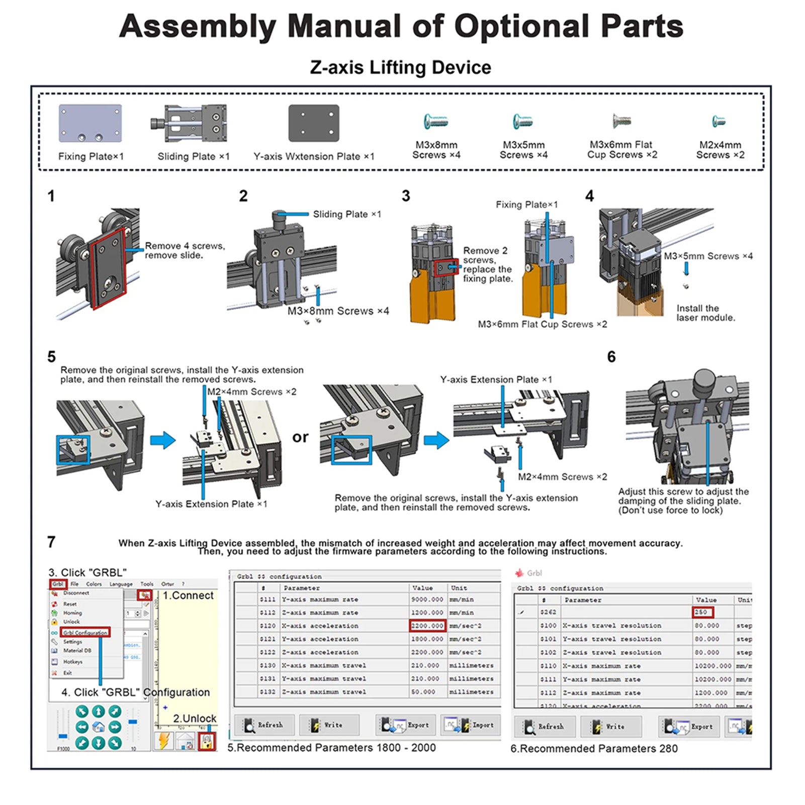 Head Focusing Controller Laser Head Lifting Device for ORTUR Laser Master 2 Pro Laser Add-on Parts Accessory for Ortur 3D Printer DIY Z Axis