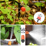 Plant Watering Drip Irrigation Kit DIY Watering System with Electronic Automatic Irrigation Timer Nozzles Misters Drippers 40 Meters Tubing for Garden Lawn Patio