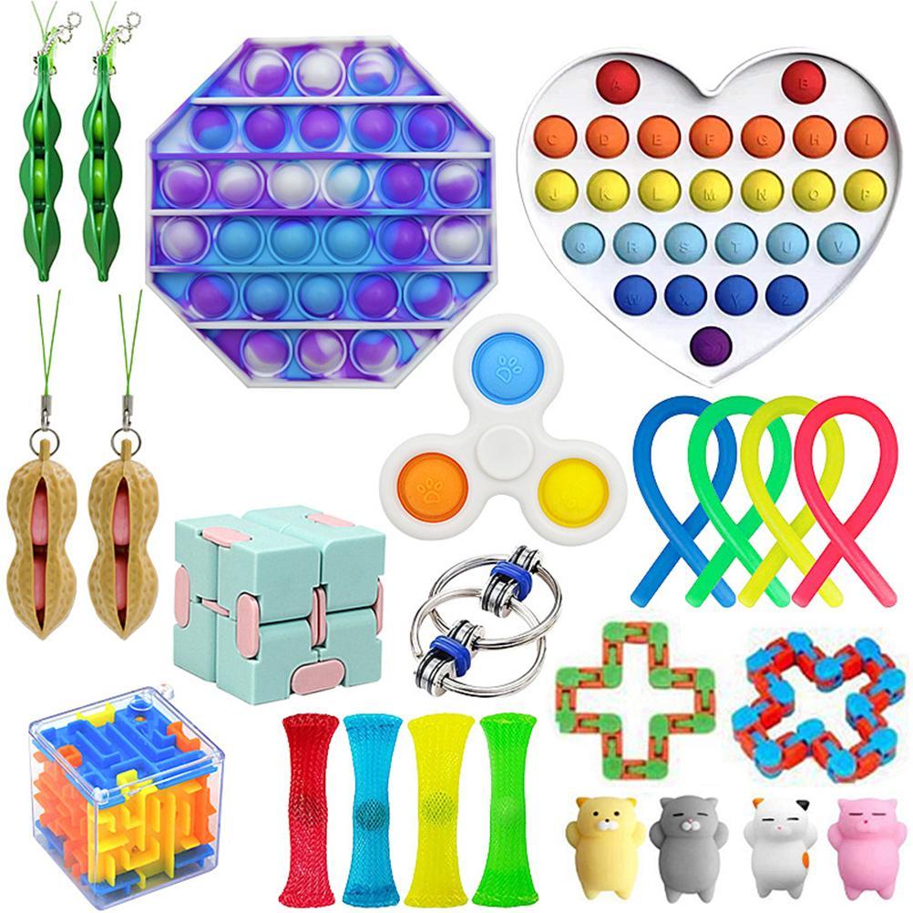 Sensory Toys Set for Children Adults Squeezing Toy Relieves Anxiety Finger Toy for Autism Children