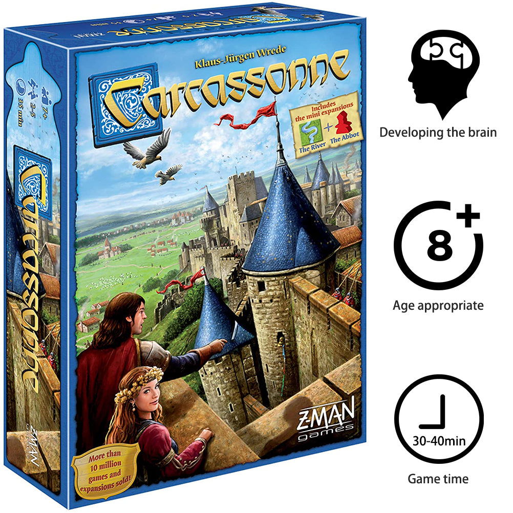 Carcassonne Board Game Family Party Board Game Expand Board Game for 2-5 Players