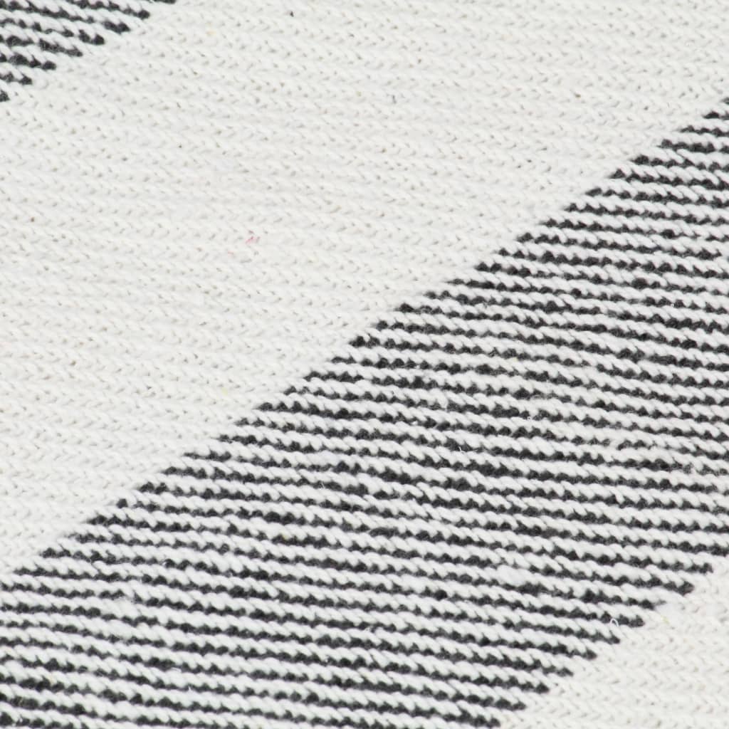 vidaXL Throw Cotton Stripe 160x210 cm Anthracite