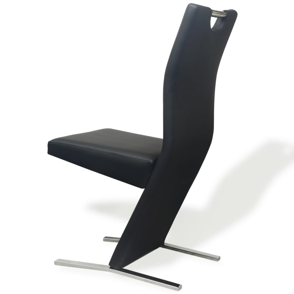 vidaXL Krzesła stołowe, 2 szt., czarne, obite sztuczną skórą