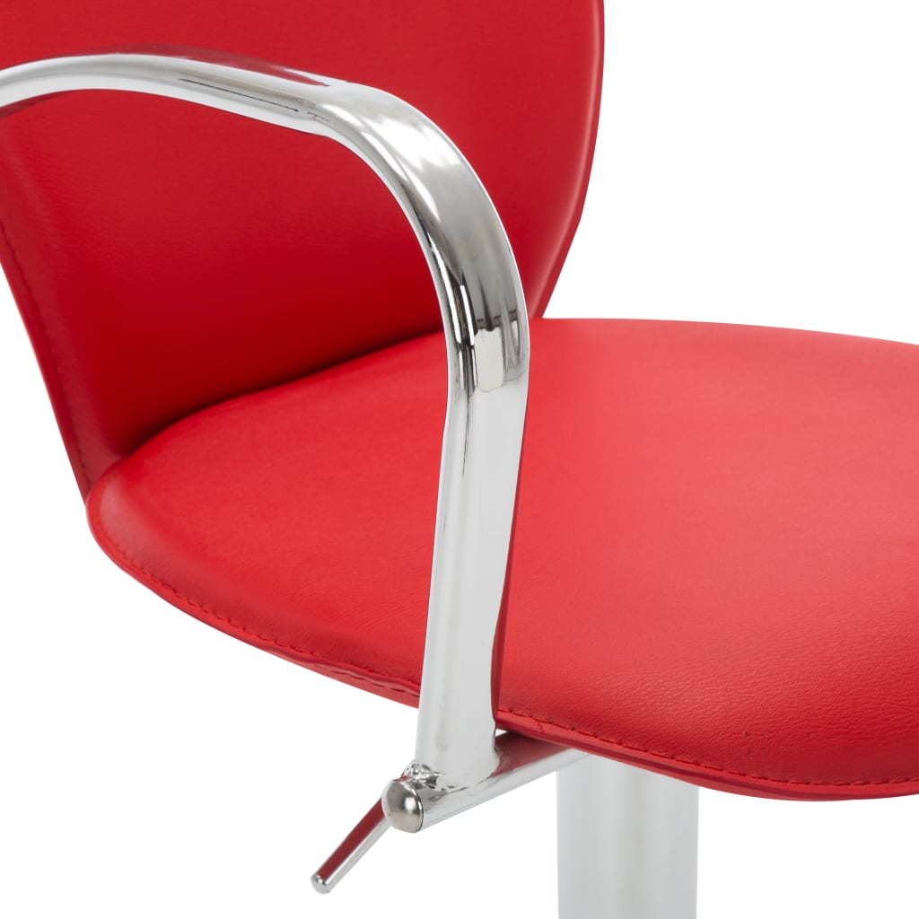 vidaXL Stołek barowy z podłokietnikami, czerwony, sztuczna skóra