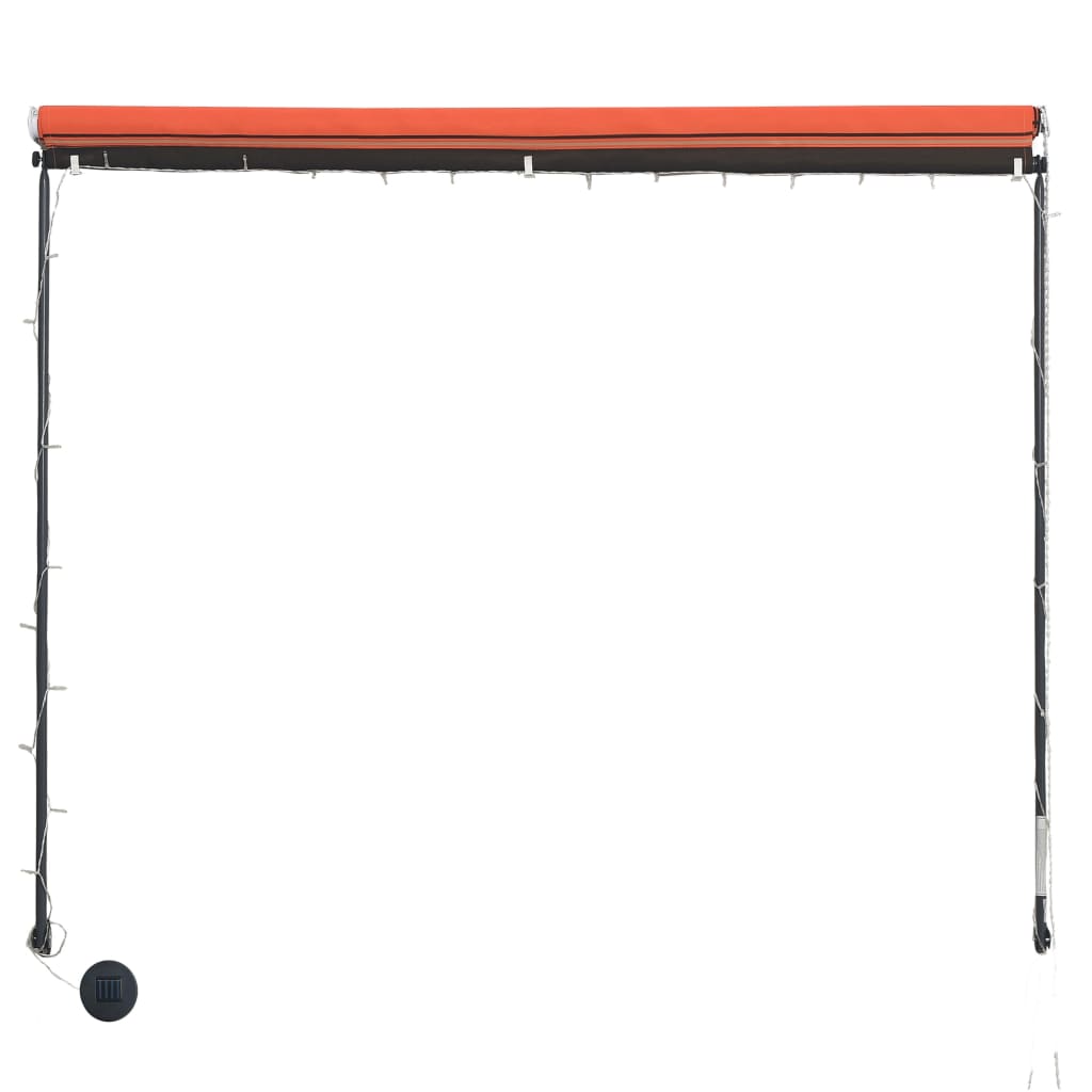 vidaXL Retractable Awning with LED 100x150 cm Orange and Brown