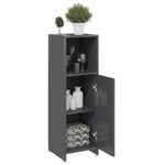 vidaXL Bathroom Cabinet High Gloss Grey 30x30x95 cm Engineered Wood