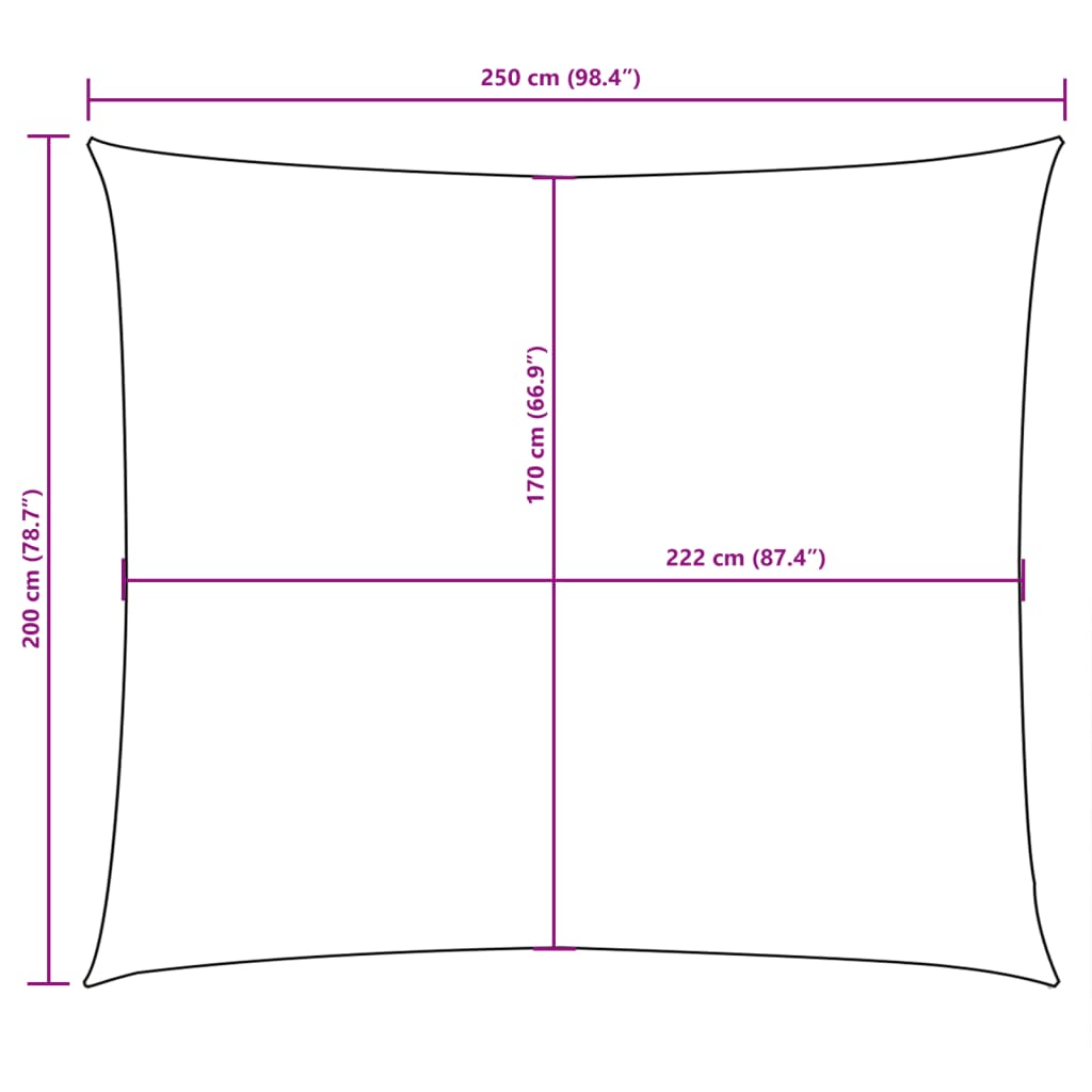 vidaXL Sunshade Sail Oxford Fabric Rectangular 2x2.5 m Black
