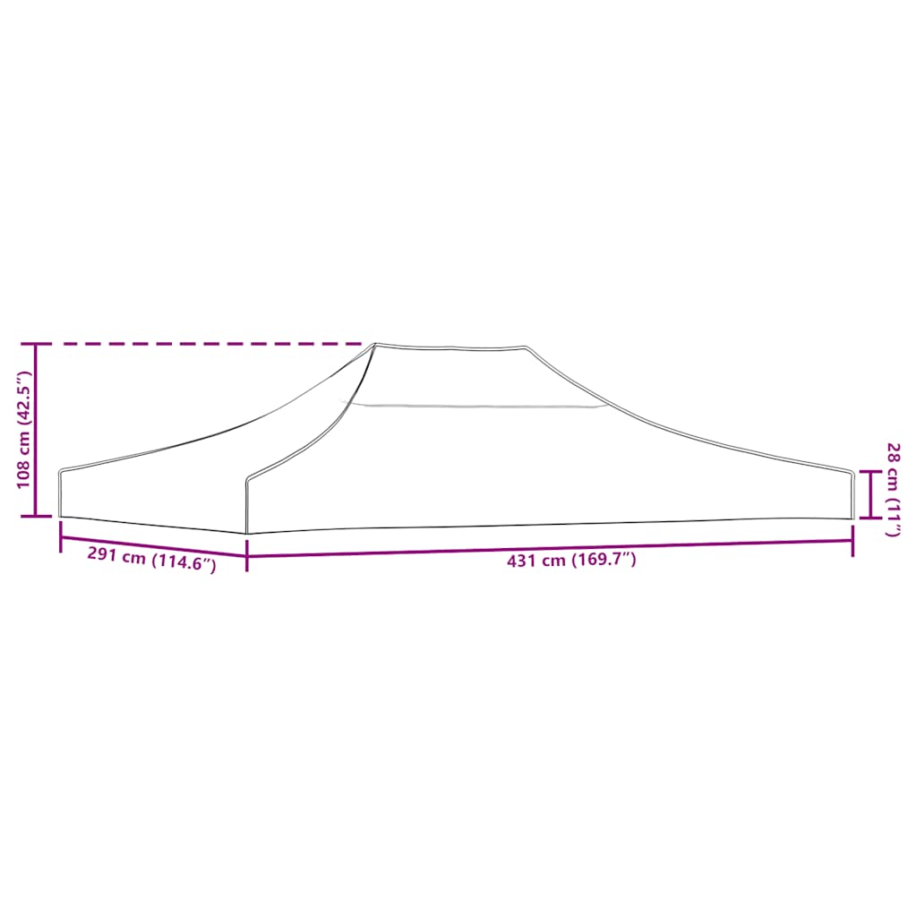 vidaXL Party Tent Roof 4.5x3 m Cream 270 g/m²