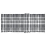 vidaXL Krzesła ogrodowe, 2 szt., z poduszkami w szarą kratę, tekowe