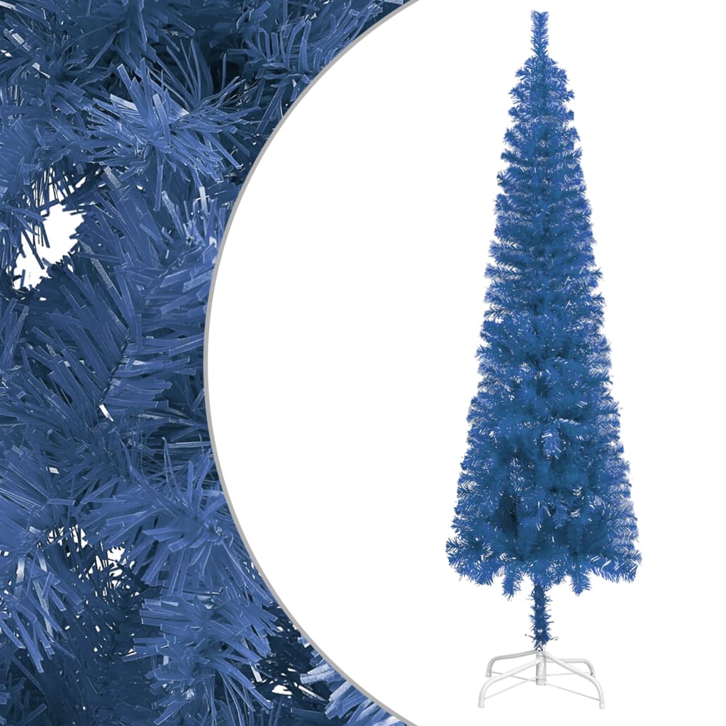 vidaXL Slim Christmas Tree Blue 120 cm