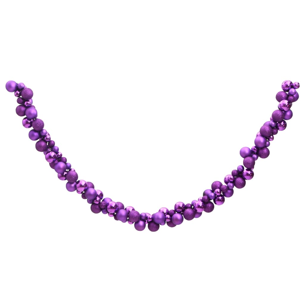 vidaXL Christmas Balls Garland Purple 175 cm Polystyrene