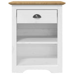 vidaXL Bedside Cabinet BODO Brown 53x38.5x66 cm Solid Wood Pine