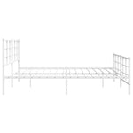 vidaXL Metal Bed Frame without Mattress with Footboard White 200x200cm
