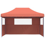 vidaXL Foldable Party Tent Pop-Up with 3 Sidewalls Terracotta