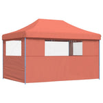 vidaXL Foldable Party Tent Pop-Up with 3 Sidewalls Terracotta