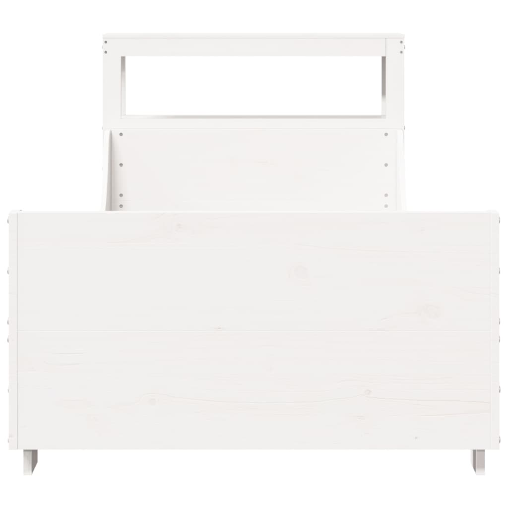 vidaXL Bed Frame without Mattress White 100x200 cm Solid Wood Pine