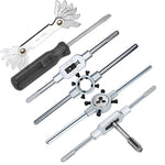 32 PCS HSS Tap and Die Set Metric Wrench Cut M3-M12 Hand Threading Tool Tungsten Carbide Tap Die Screw Thread Making Tool Bit Set Engineer Kit with Metal Case