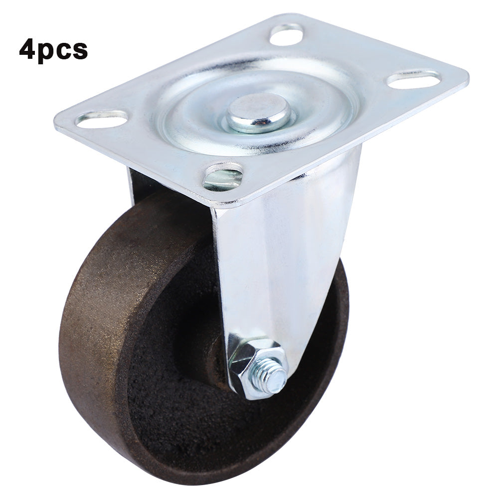 4pcs 3inch Steel Swivel Wheels Caster Casters Wheel 360 Rotation