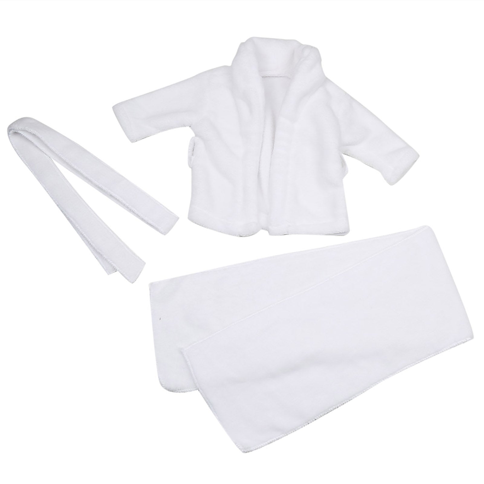 White Baby Photography Props Bathrobe Towel Newborn Infant Shooting Photo Costume (3-6 Months)