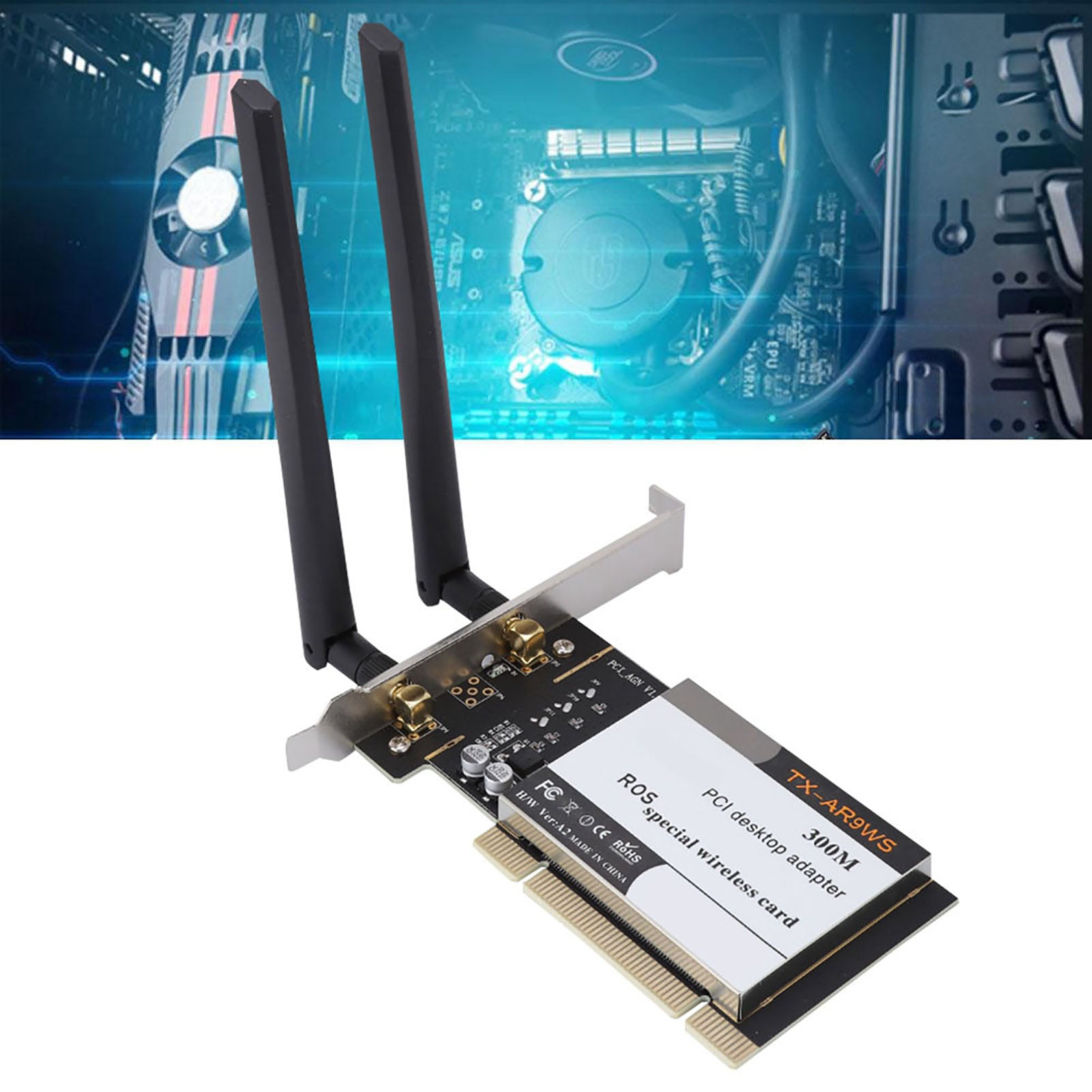 AR9220 300M PCI Desktop PC Dual Band 2.4/5GHz Wireless Network Card