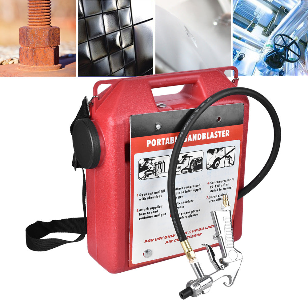 Portable 30LBS Pneumatic Sandblaster Gun Barrel Kit Cleaning Rust/Paint Remover Tool